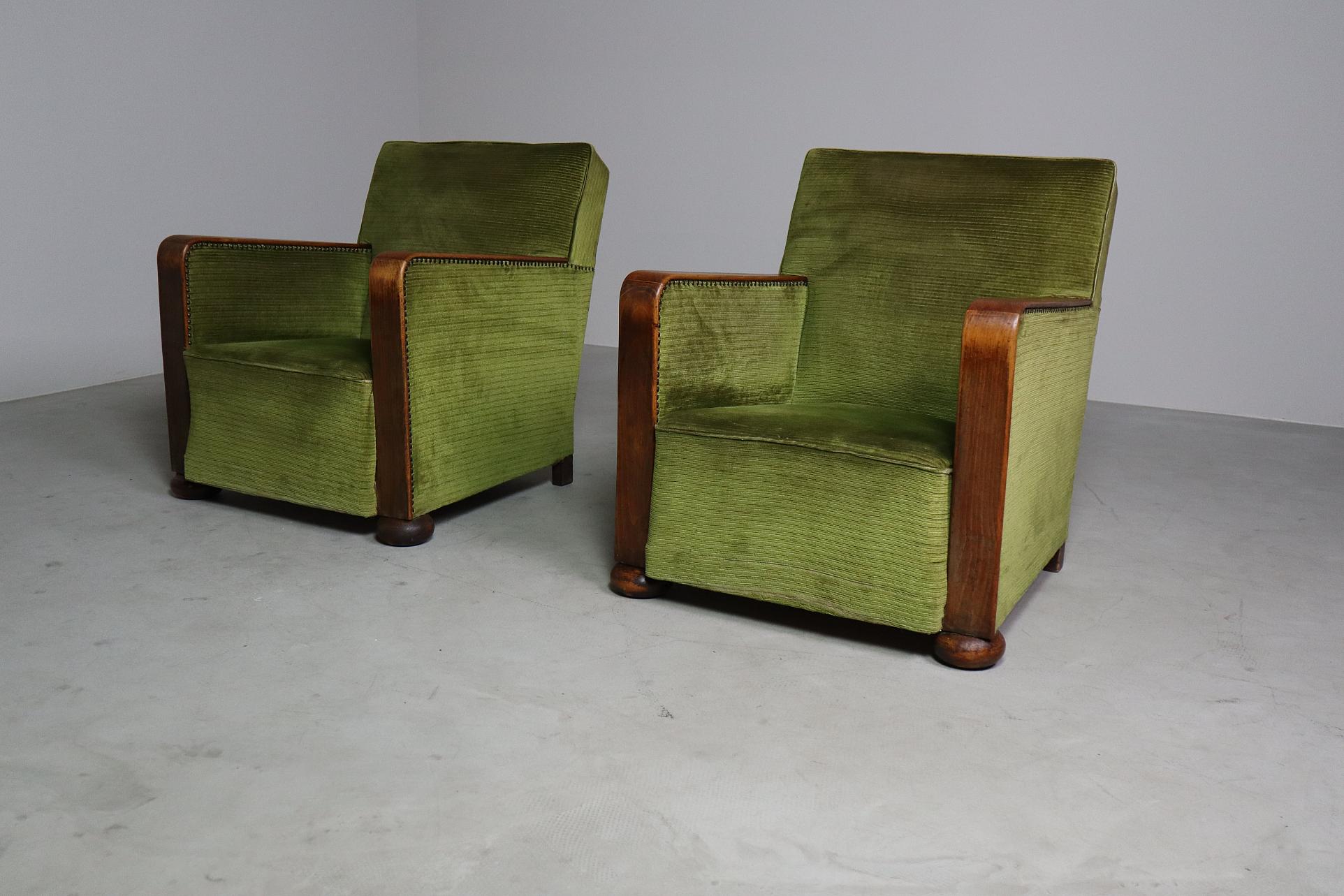 Pair of Art Deco club chairs, circa 1930