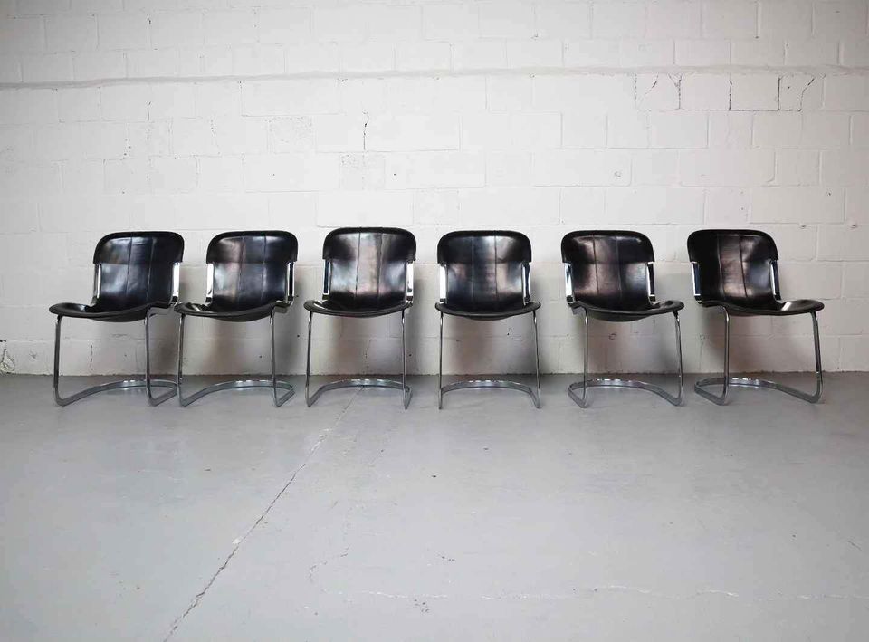 Six dining chairs by Willy Rizzo (SOLD)