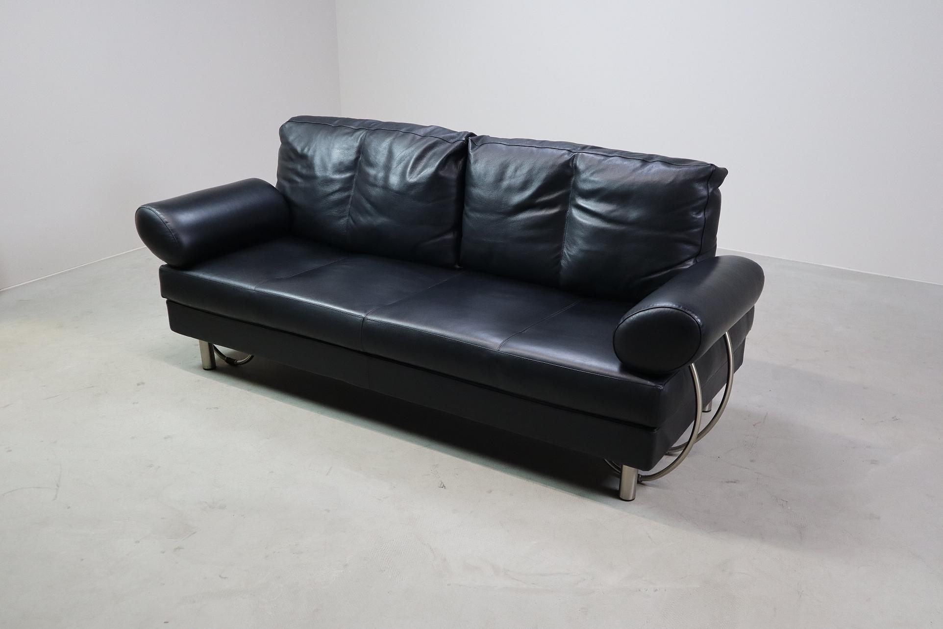 Zanotta “Europa” leather sofa/daybed