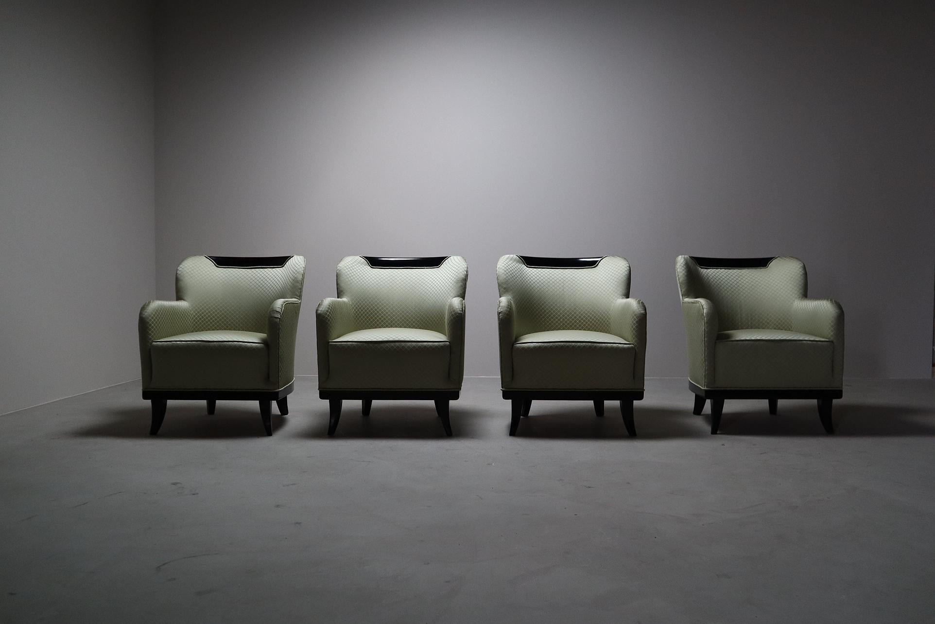 Set of four Art Deco armchairs